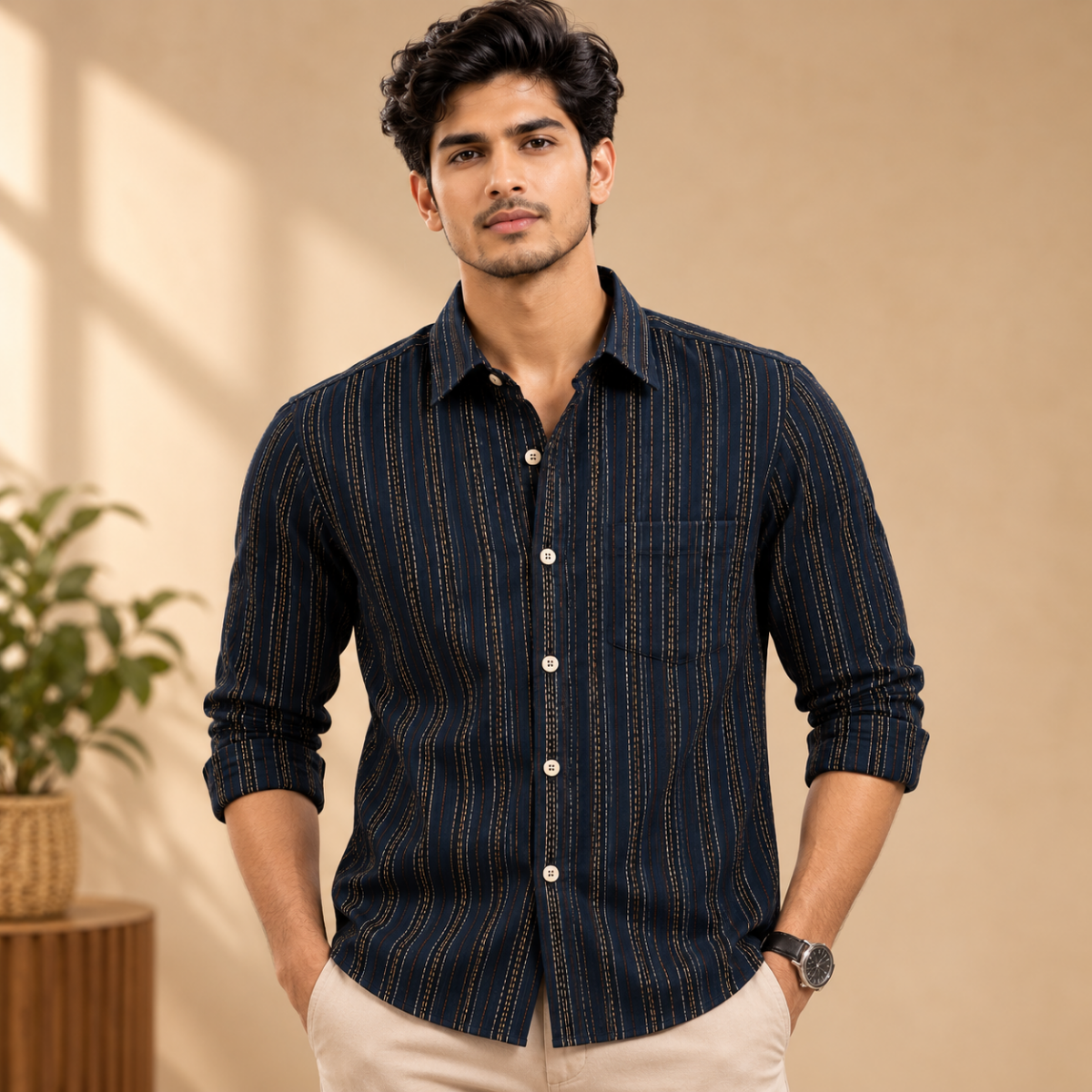 3 Pack Classic Striped Cotton Shirts ( C9 )