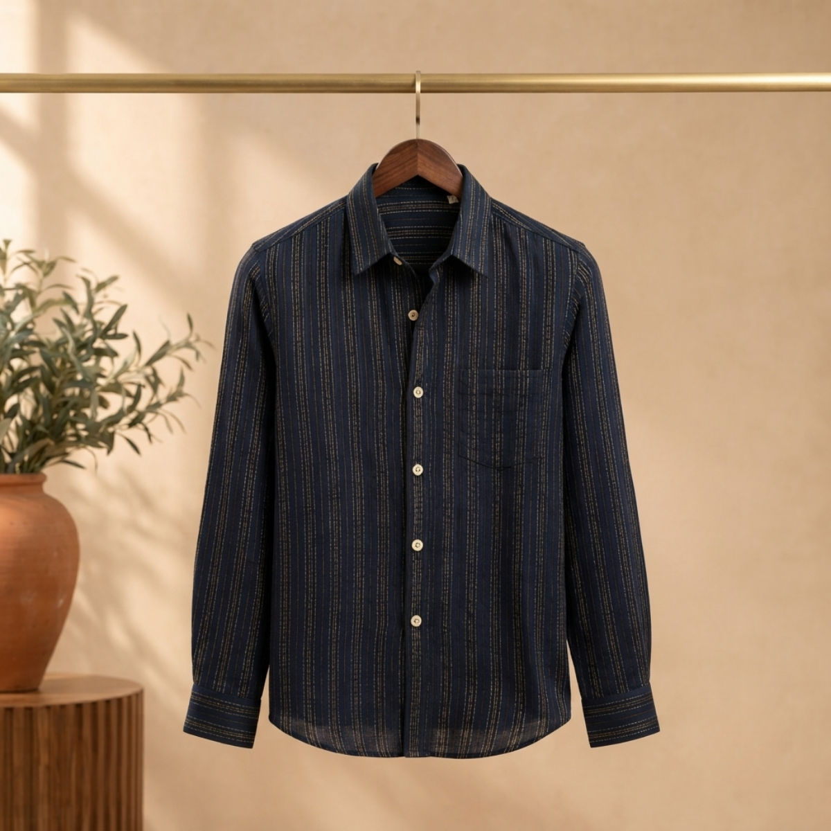 3 Pack Classic Striped Cotton Shirts ( C9 )