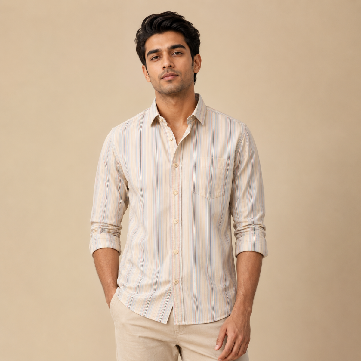 3 Pack Classic Striped Cotton Shirts ( C9 )