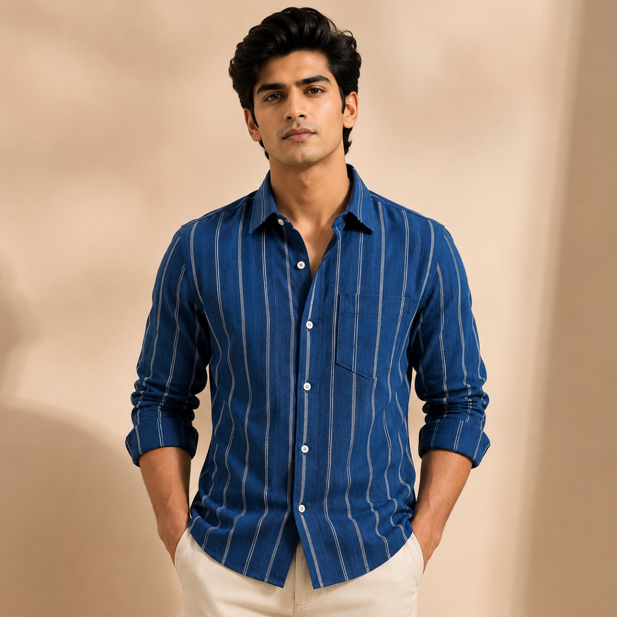 3 Pack Classic Striped Cotton Shirts ( C1 )