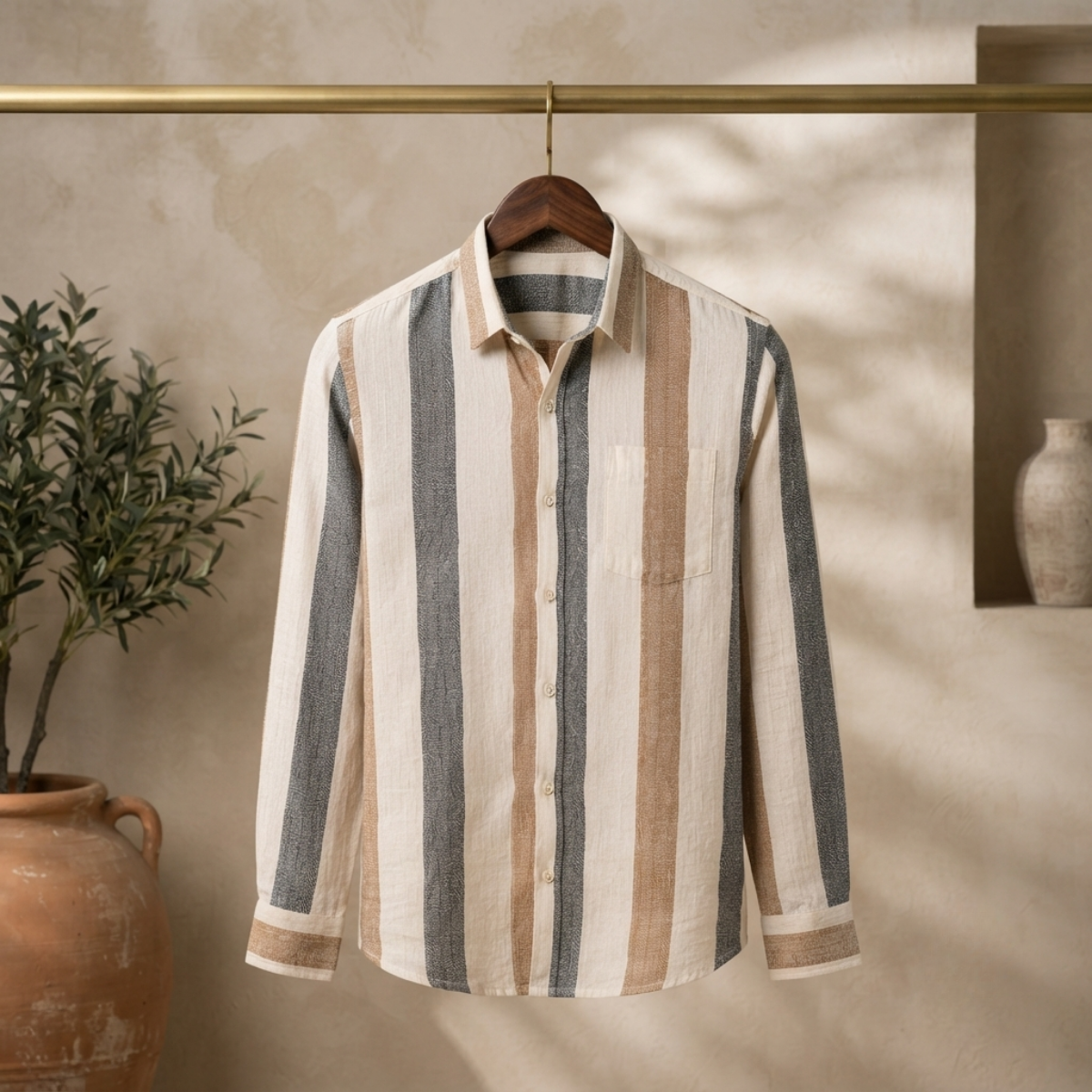 3 Pack Classic Striped Cotton Shirts ( C10 )
