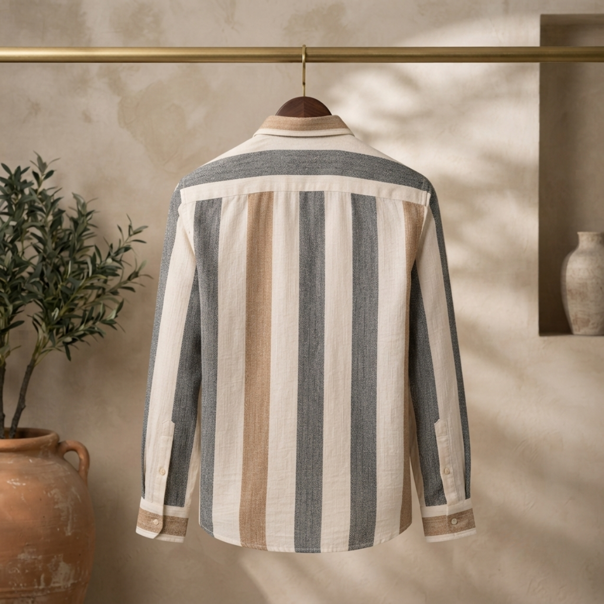 3 Pack Classic Striped Cotton Shirts ( C10 )