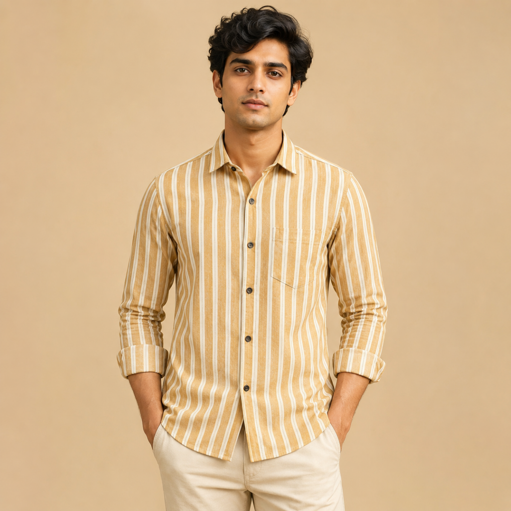 3 Pack Classic Striped Cotton Shirts ( C2 )