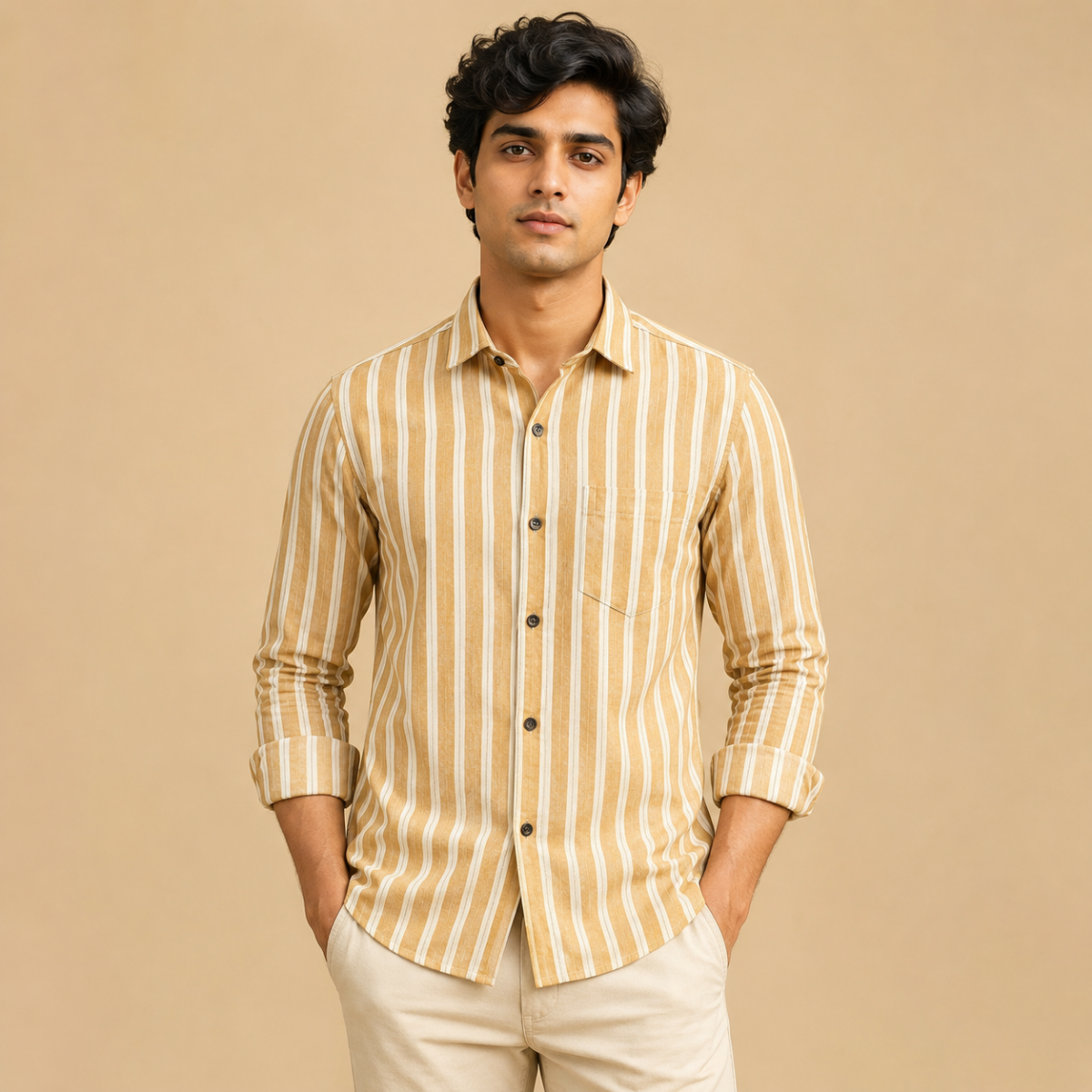 3 Pack Classic Striped Cotton Shirts ( C2 )