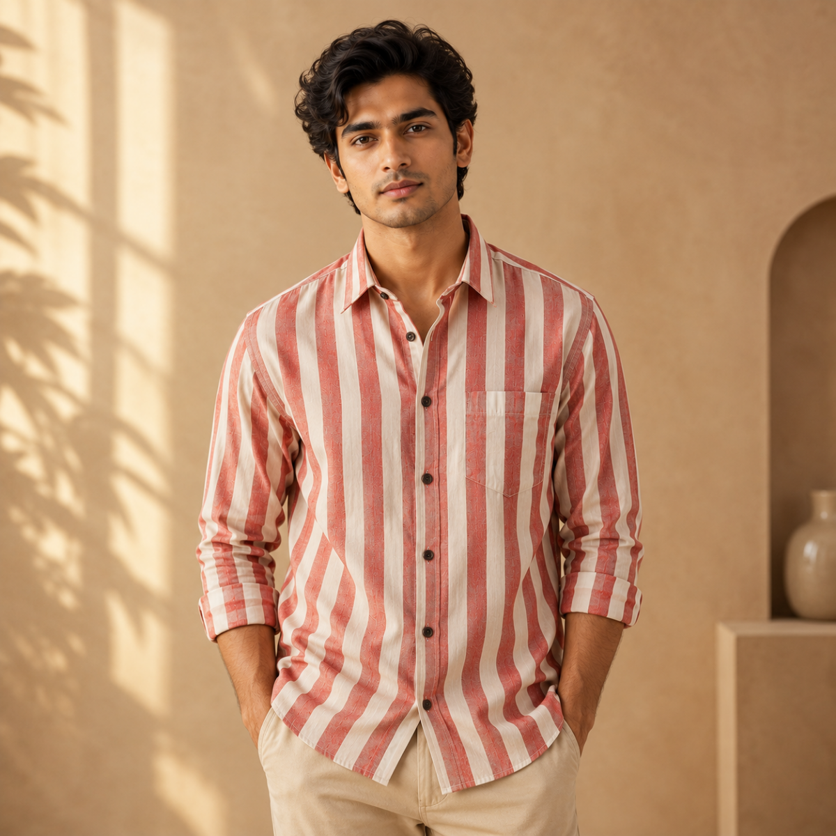 3 Pack Classic Striped Cotton Shirts ( C2 )