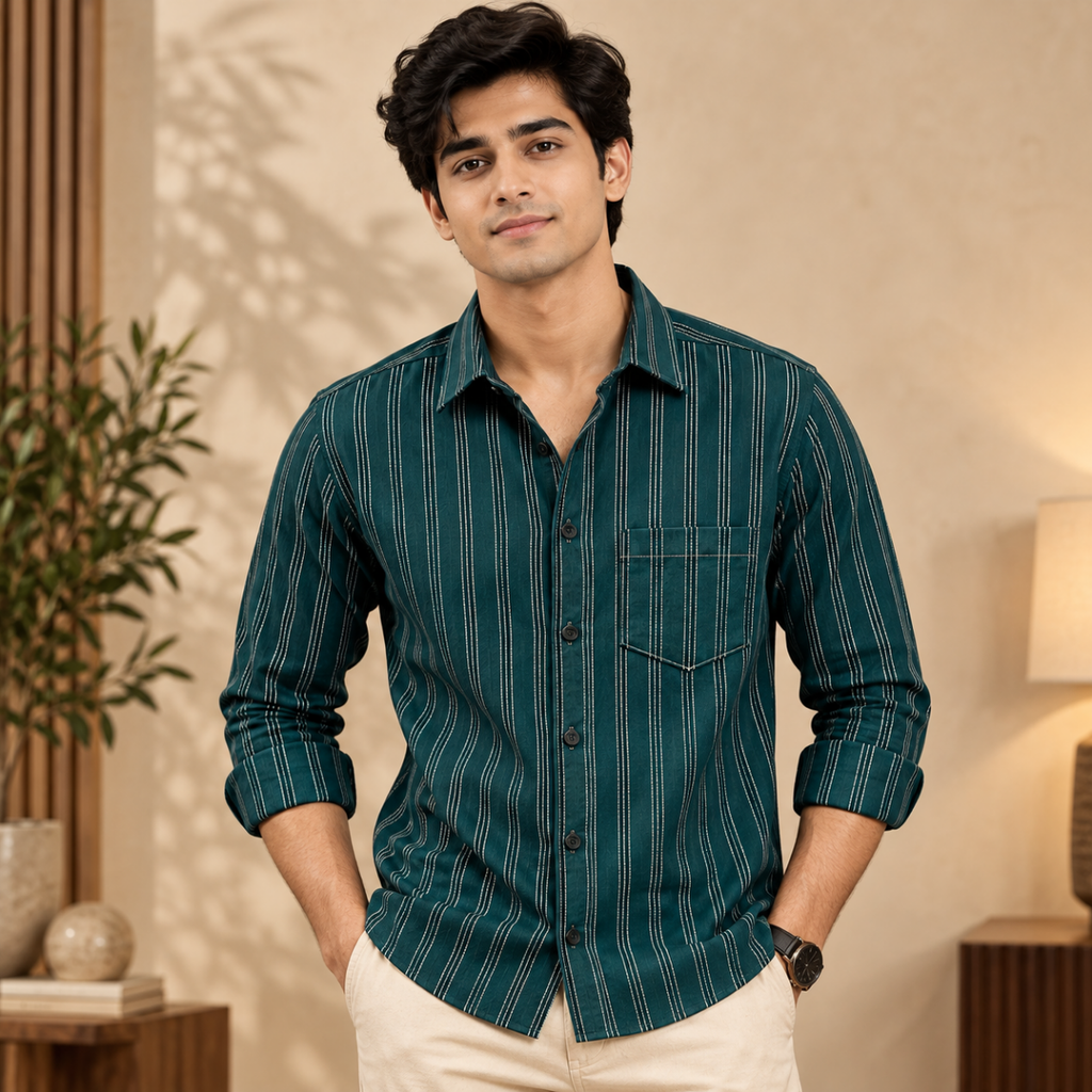 3 Pack Classic Striped Cotton Shirts ( C2 )