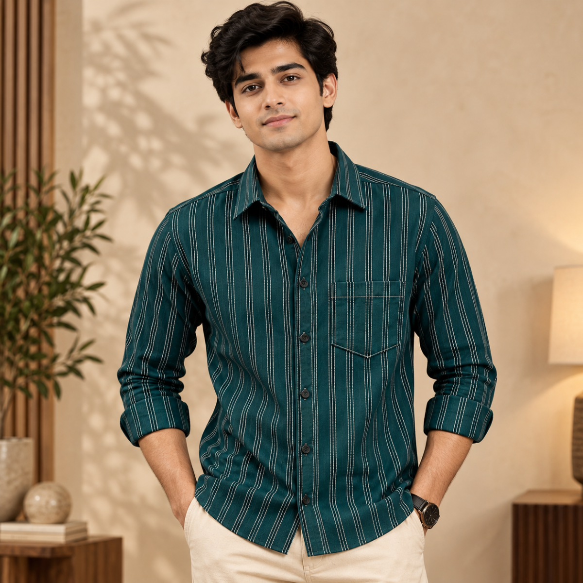 3 Pack Classic Striped Cotton Shirts ( C2 )