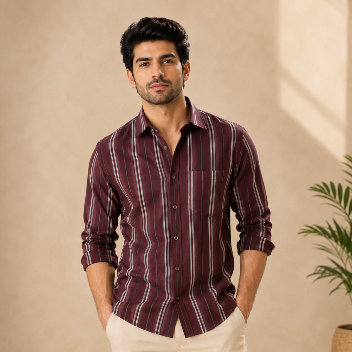 3 Pack Classic Striped Cotton Shirts ( C3 )