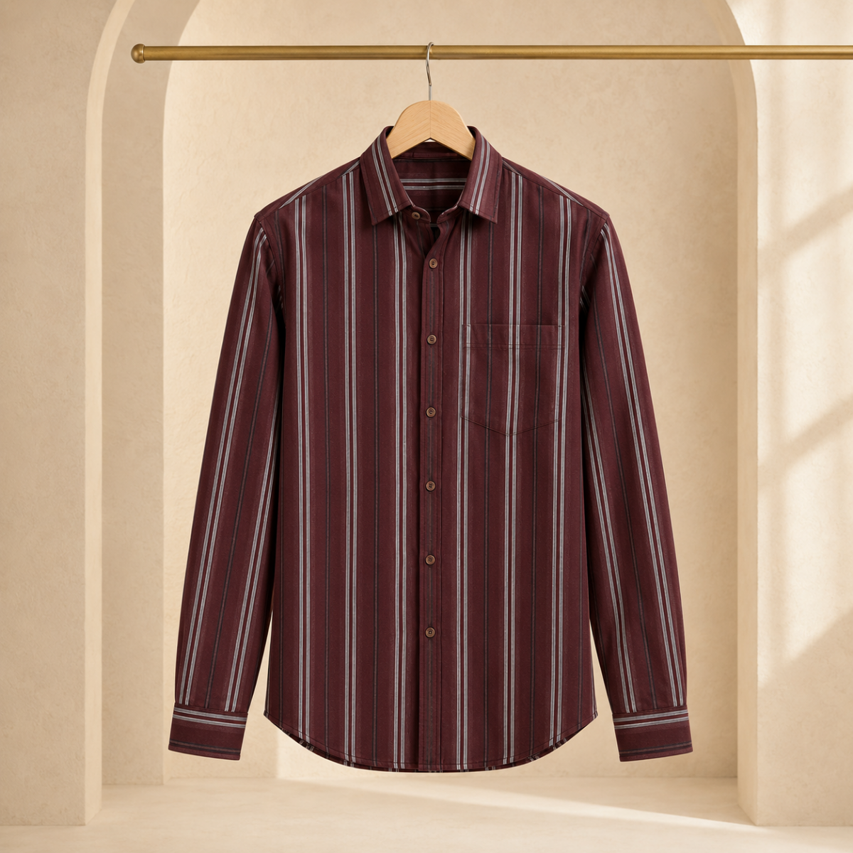 3 Pack Classic Striped Cotton Shirts ( C3 )