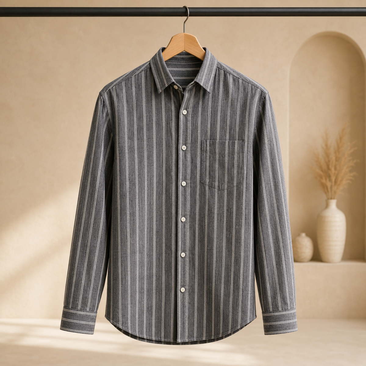 3 Pack Classic Striped Cotton Shirts ( C1 )