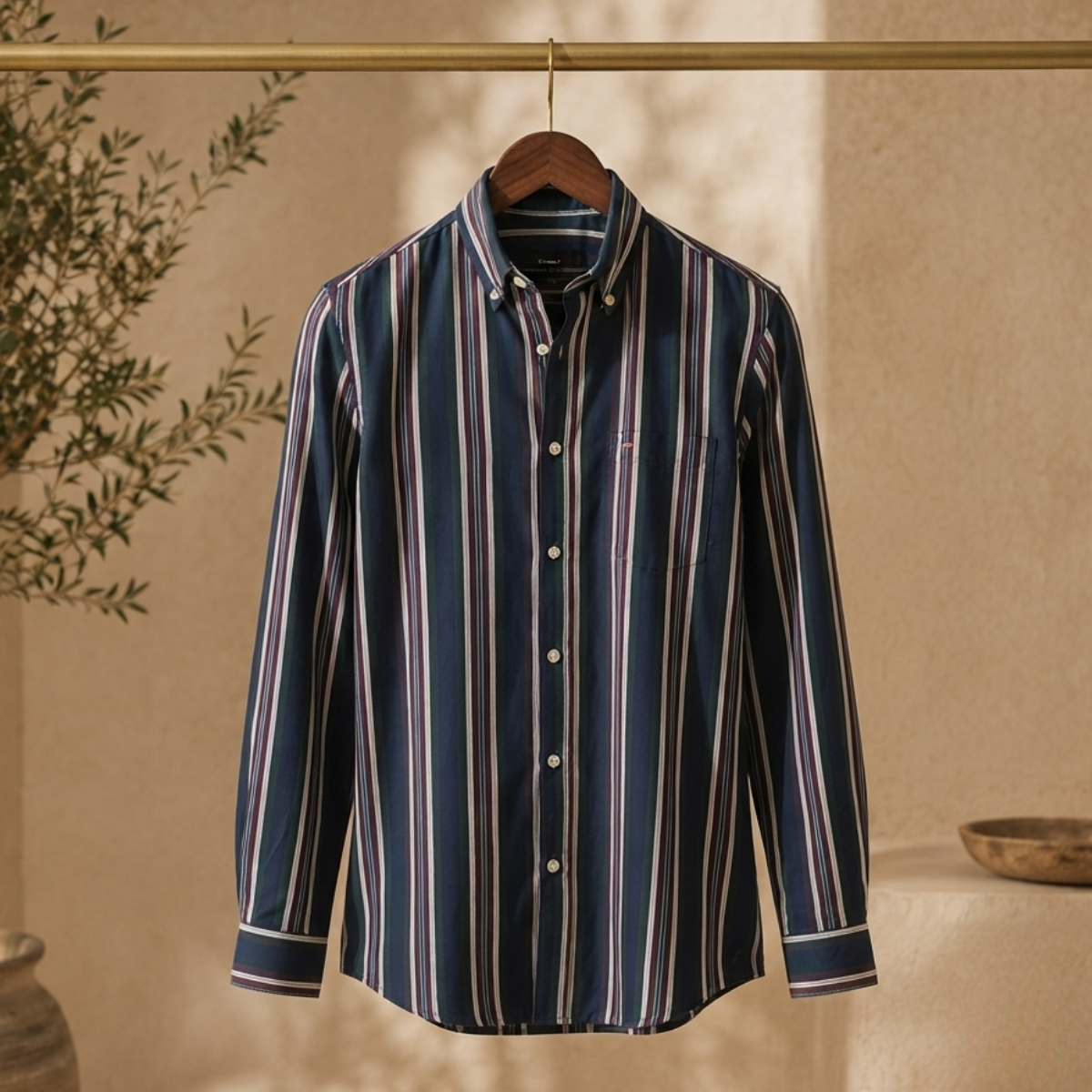 3 Pack Classic Striped Cotton Shirts ( C7 )