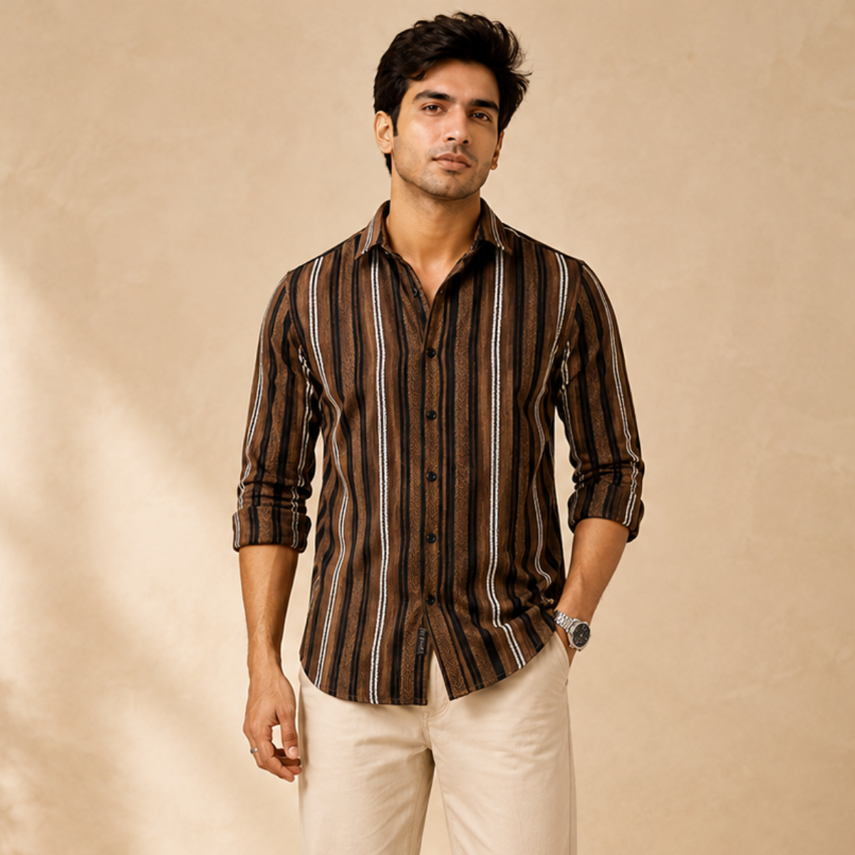 3 Pack Classic Striped Cotton Shirts ( C8 )