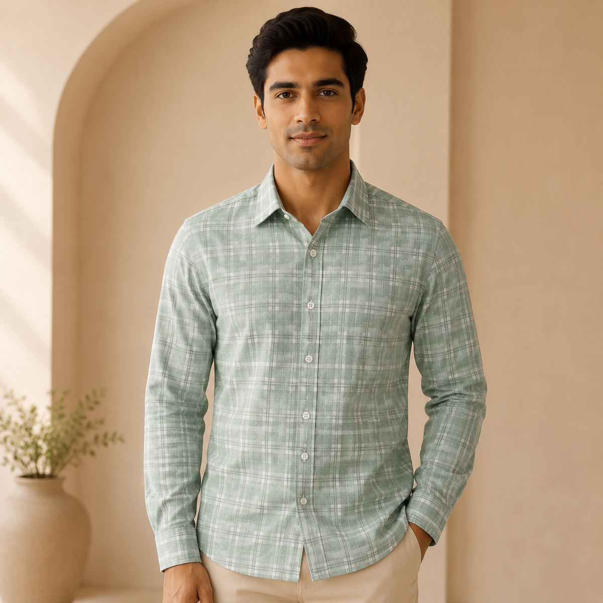 3 Pack Checked Cotton Shirts ( C-10 )