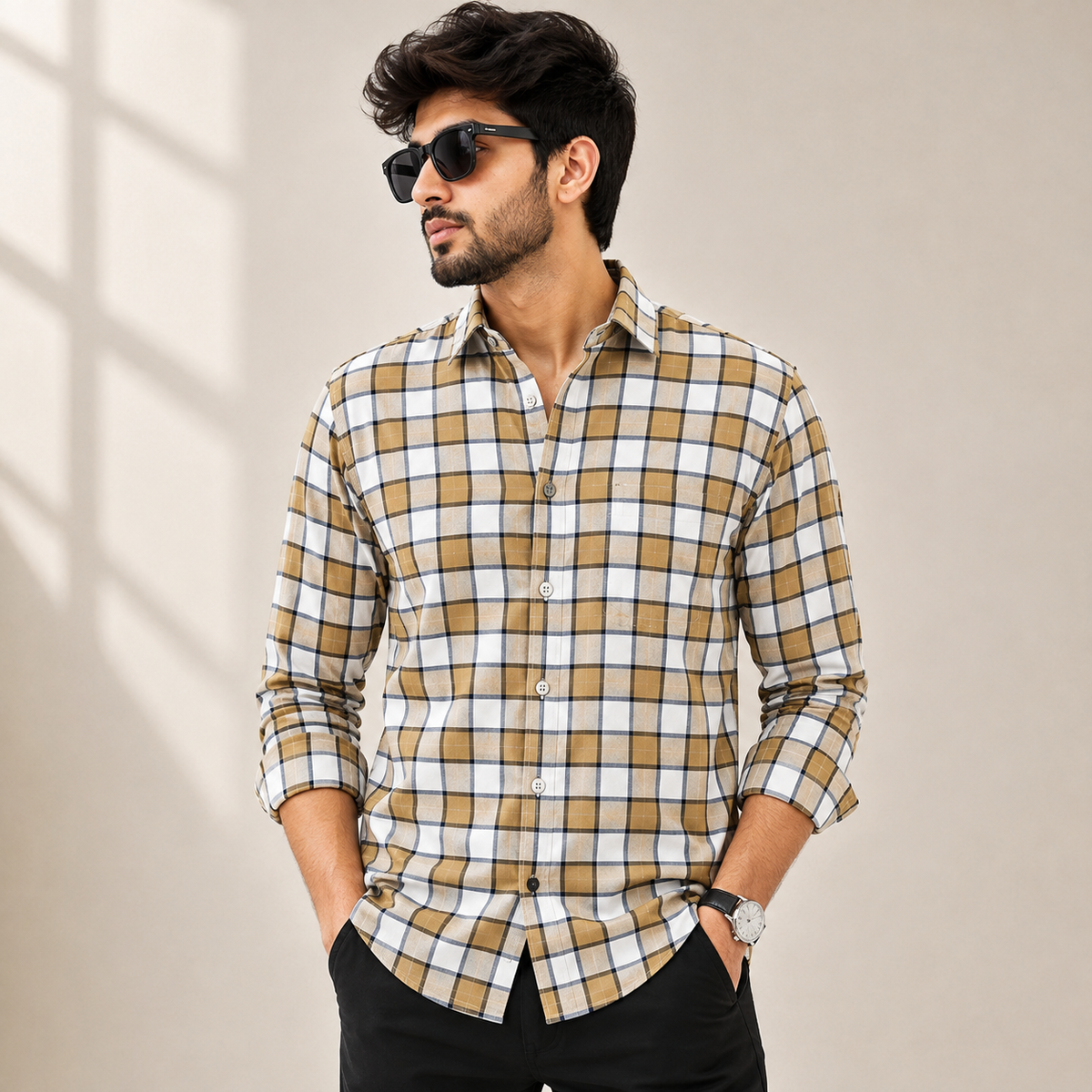 3 Pack Checked Cotton Shirts ( C-2 )