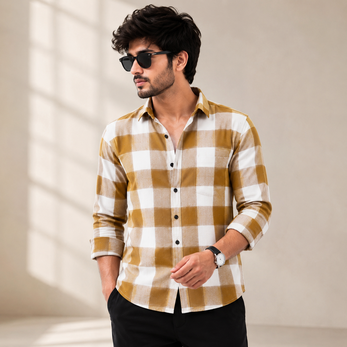 3 Pack Checked Cotton Shirts ( C-2 )