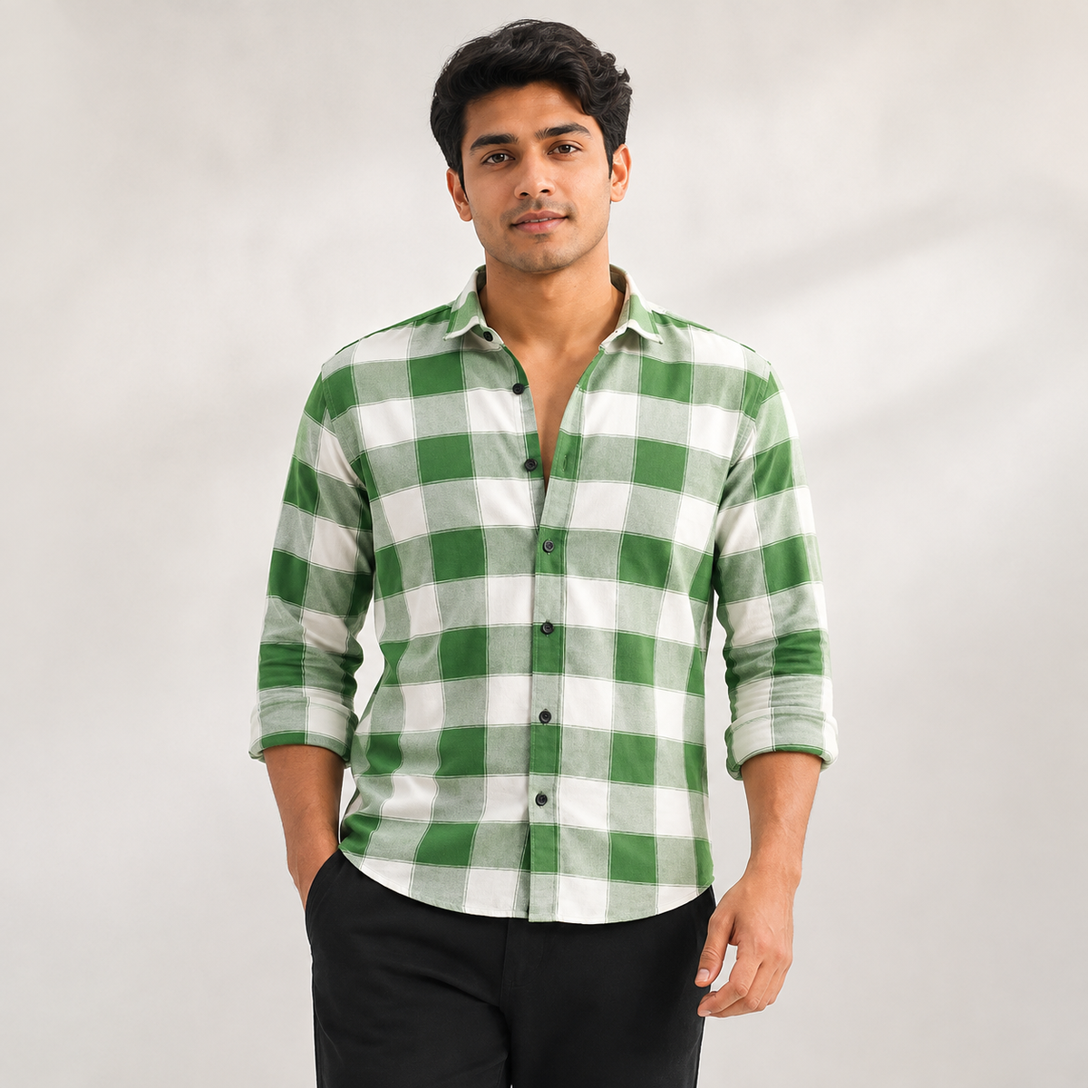 3 Pack Checked Cotton Shirts ( C-3 )