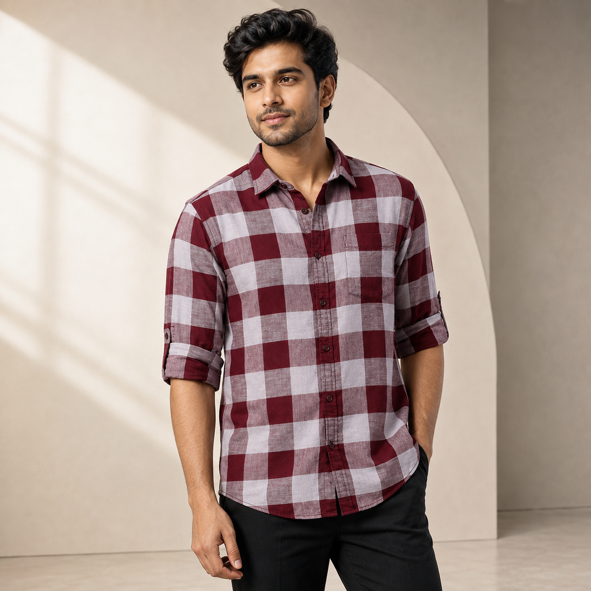3 Pack Checked Cotton Shirts ( C-1 )