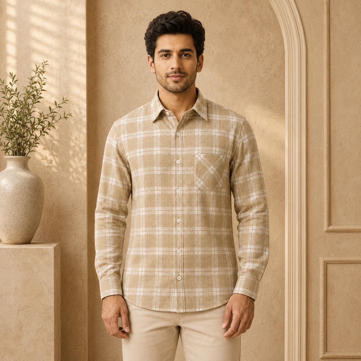 3 Pack Checked Cotton Shirts ( C-6 )