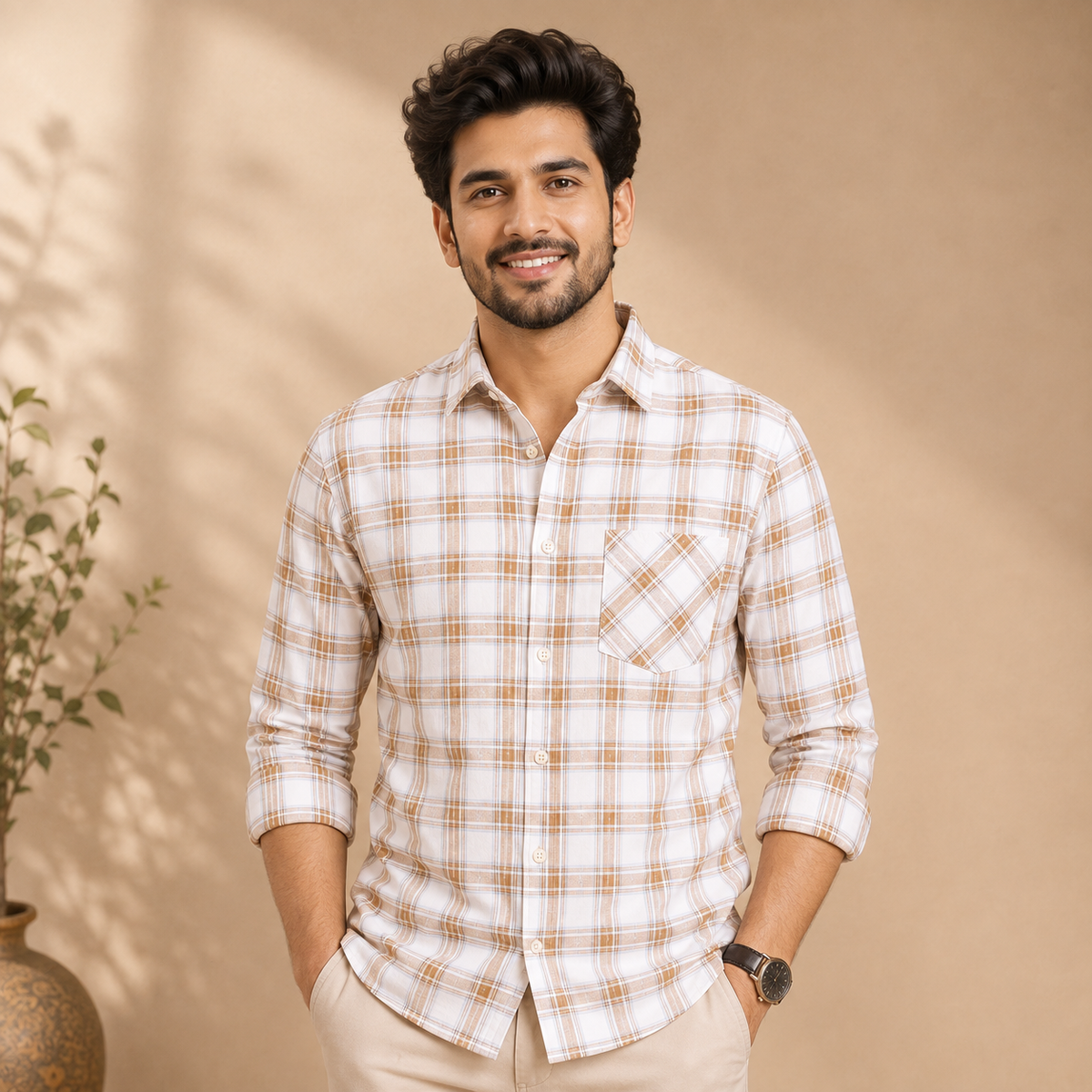 3 Pack Checked Cotton Shirts ( C-6 )