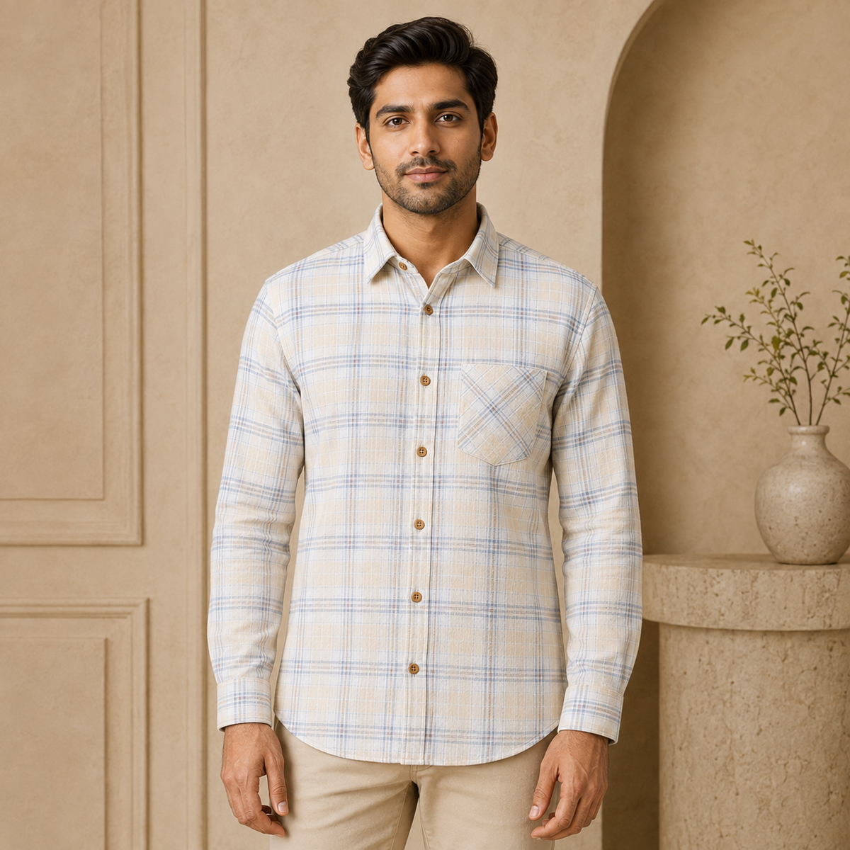 3 Pack Checked Cotton Shirts ( C-7 )